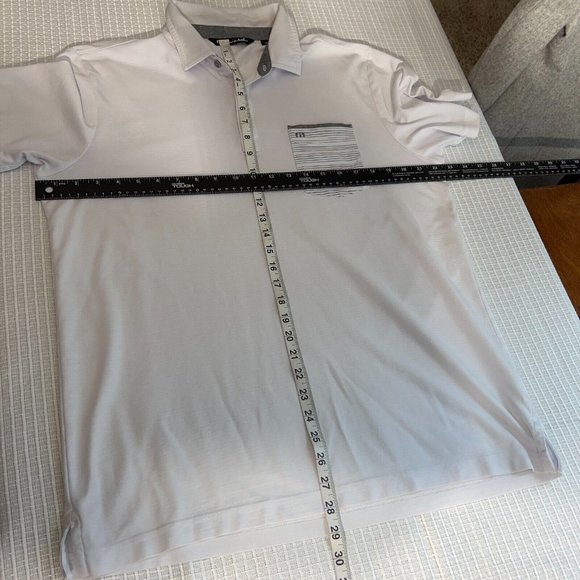 Travis Mathew Polo Shirt Mens Large White Short Sleeve Golf Logo Solid Pocket - Picture 8 of 12